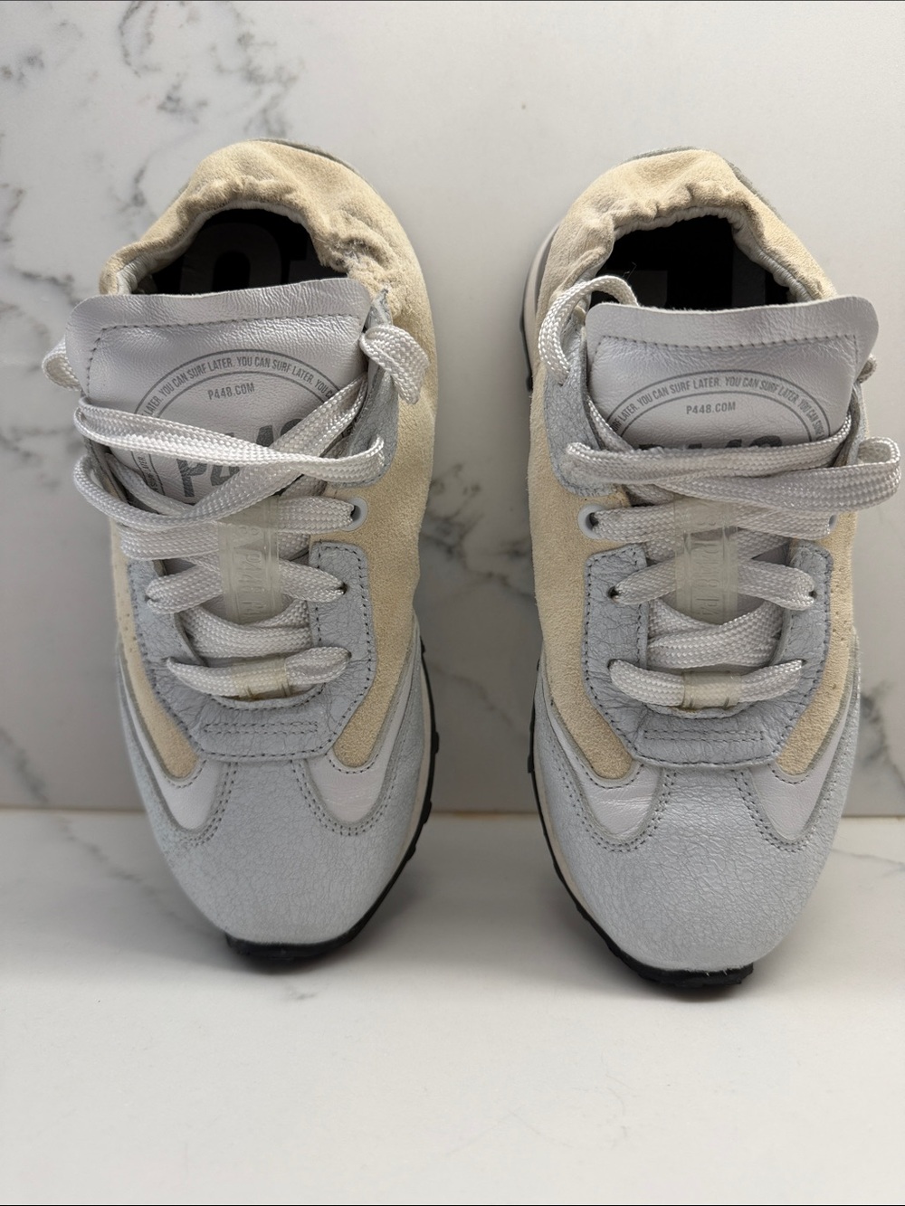 P448 women size 35 Beige and Light Gray Sneakers